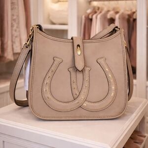 Dooney & Bourke‎ Western Small Messenger Crossbody Bag Taupe Brown Tan Leather